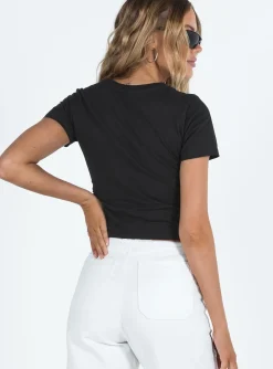 Princess Polly Jgr &Amp; Stn Faster Baby Tee  Black New
