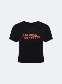 Princess Polly Jgr &Amp; Stn Faster Baby Tee  Black New
