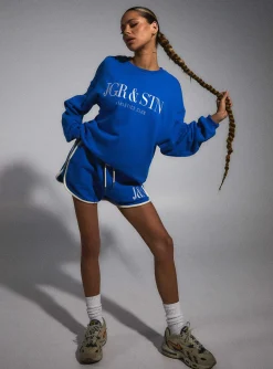 Princess Polly Jgr &Amp; Stn Mode Retro Shorts  Blue Flash Sale