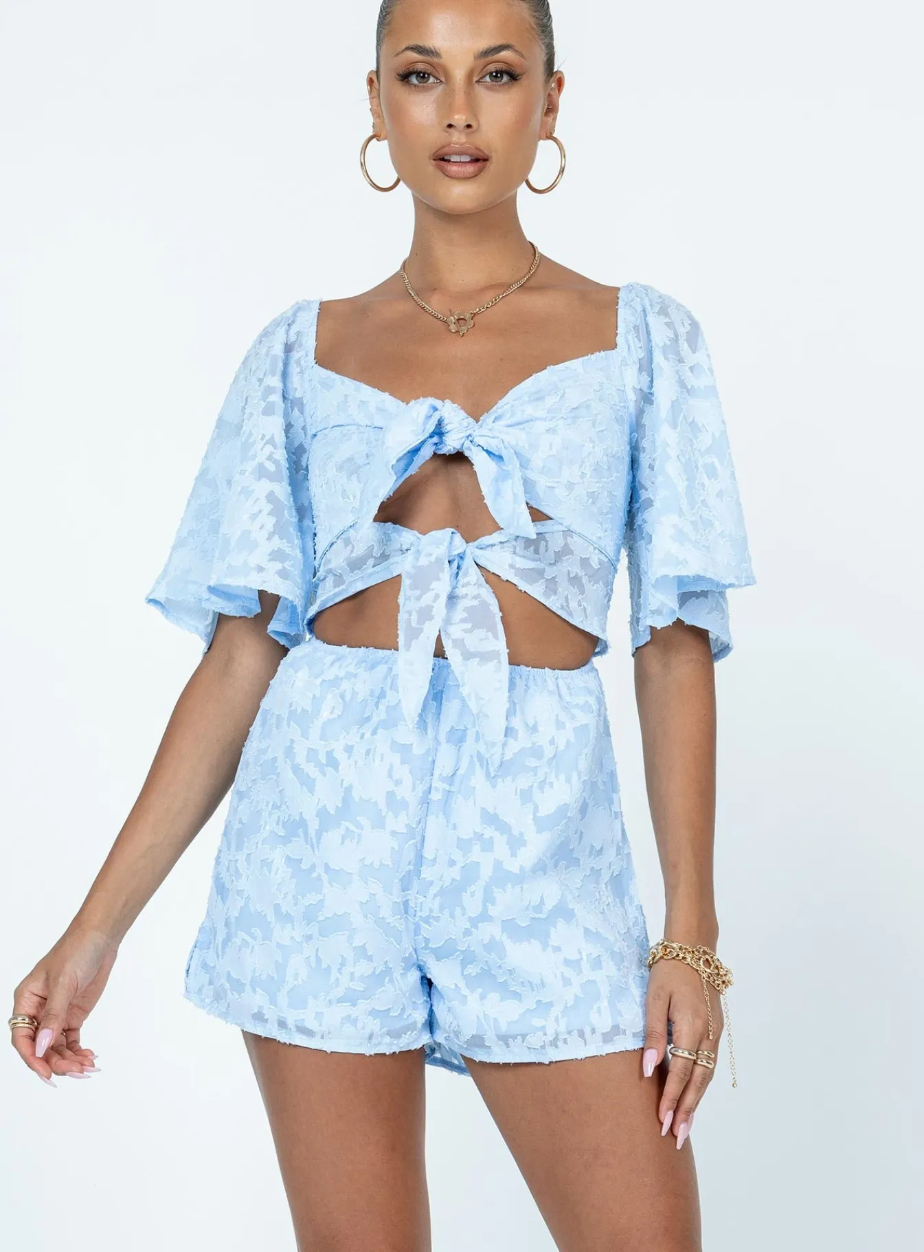 Princess Polly Joa Romper Blue Discount