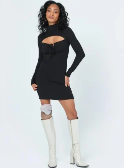 Princess Polly Joanna Mini Dress  Black Flash Sale