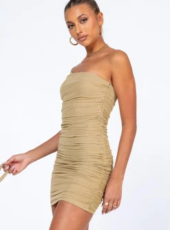 Princess Polly Jocasta Mini Dress  Beige Cheap