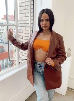 Princess Polly Jocelyn Jacketcurve   Brown Fashion