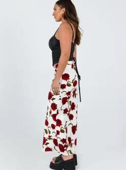 Princess Polly Jodie Maxi Skirt White Floral New