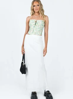 Princess Polly Jodie Maxi Skirt  White New