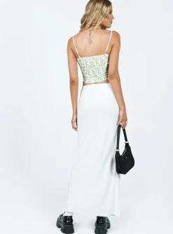 Princess Polly Jodie Maxi Skirt  White New