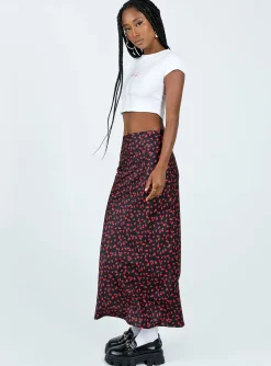 Princess Polly Jodie Maxi Skirt Black Floral Best
