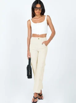 Princess Polly Joelle Pants  Cream Fashion