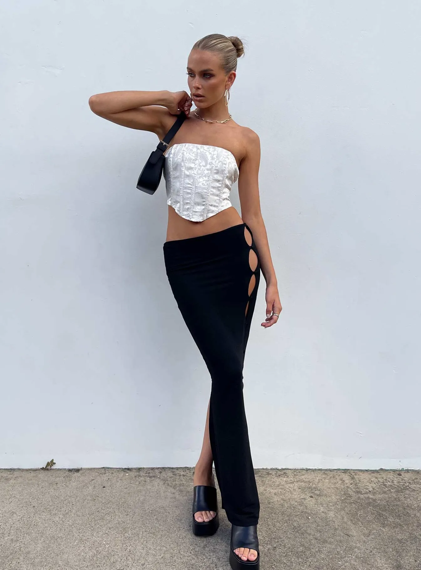 Princess Polly Jordan Knit Midi Skirt Black Shop