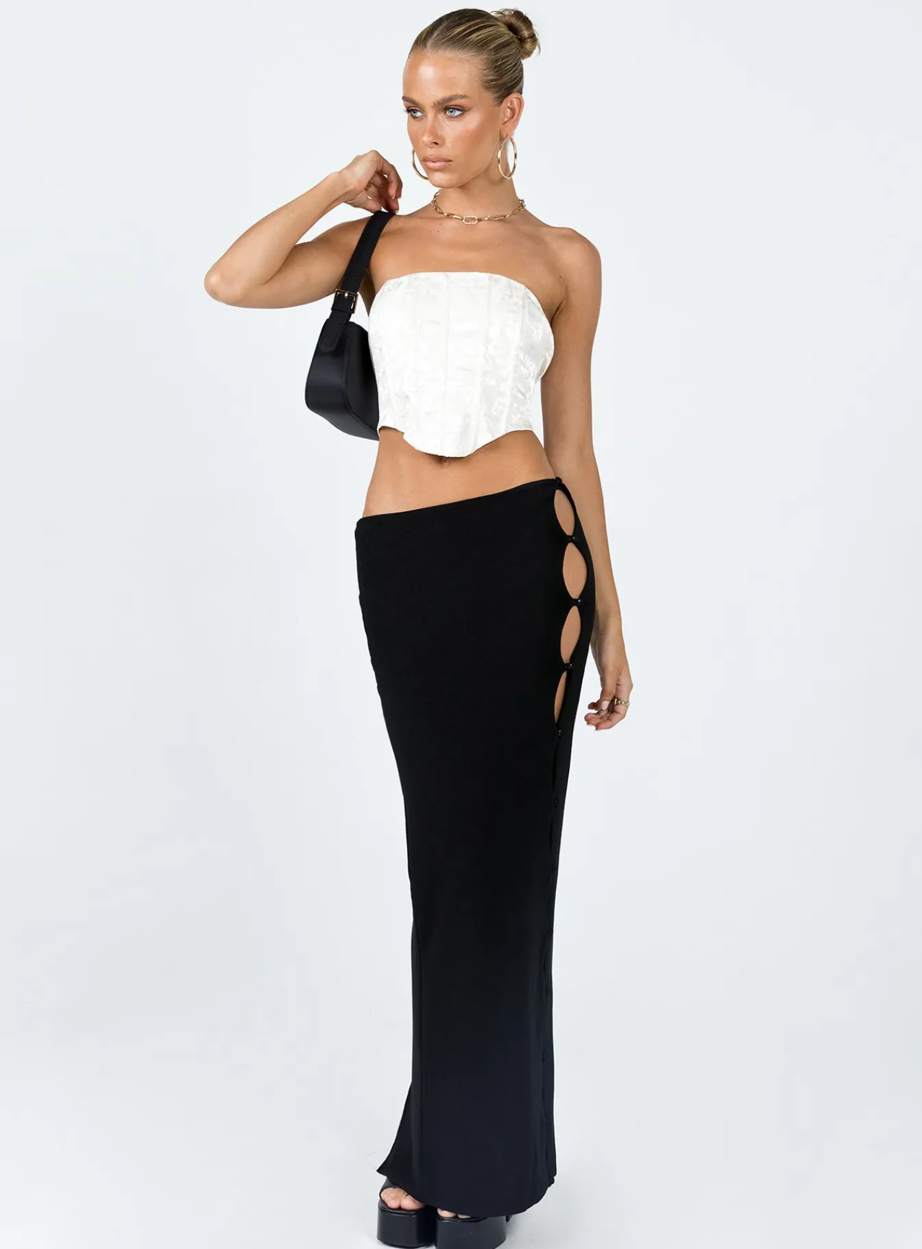 Princess Polly Jordan Knit Midi Skirt Black Shop