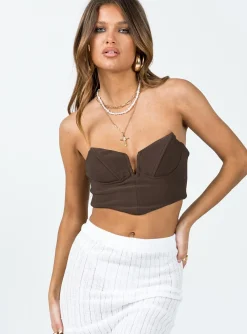 Princess Polly Jordyn Bustier  Brown Discount