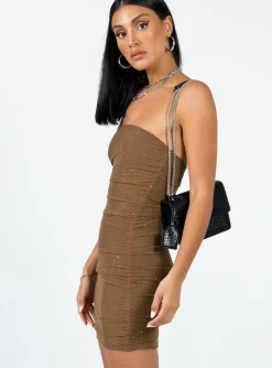 Princess Polly Joselyn Strapless Mini Dress  Brown Fashion