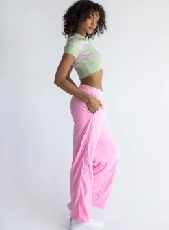Princess Polly Josephine Knit Top/ Pink Green Clearance