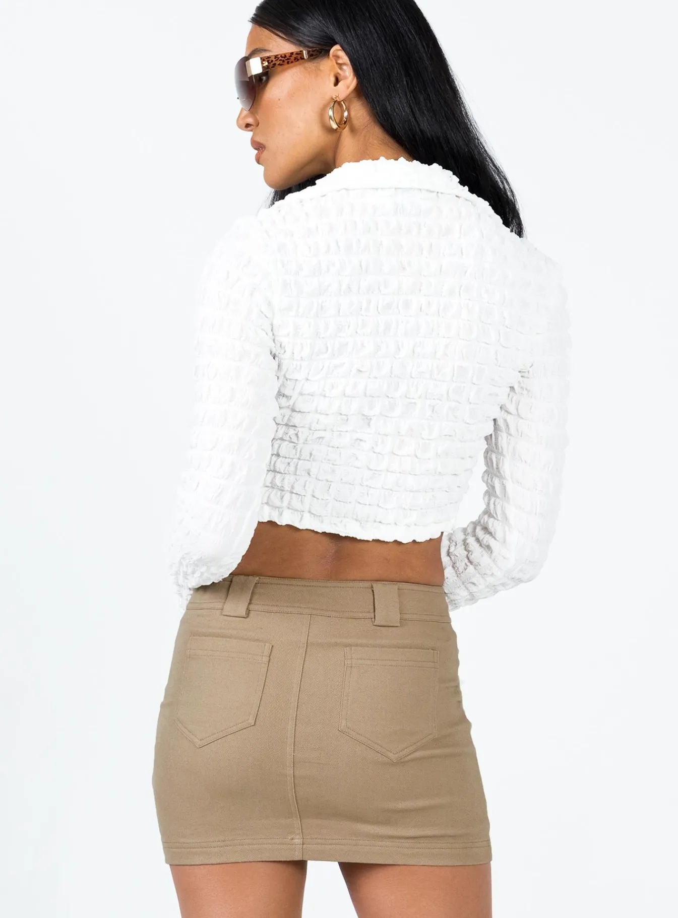 Princess Polly Josephine Mini Skirt Beige New