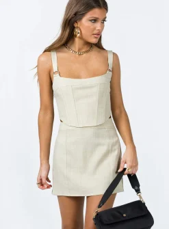 Princess Polly Josie Mini Skirt  Beige Sale