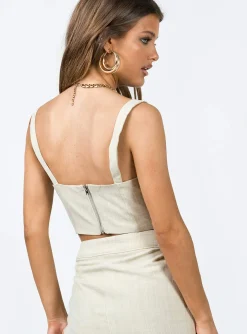 Princess Polly Josie Top  Beige Discount