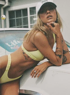 Princess Polly Josie Triangle Bikini Top Yellow Flash Sale