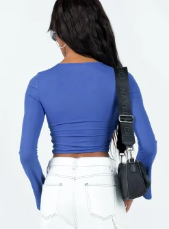 Princess Polly Joynton Long Sleeve Top Blue Best Sale