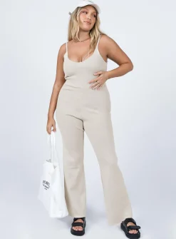 Princess Polly Julia Jumpsuit  Cream Outlet