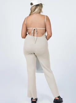 Princess Polly Julia Jumpsuit  Cream Outlet