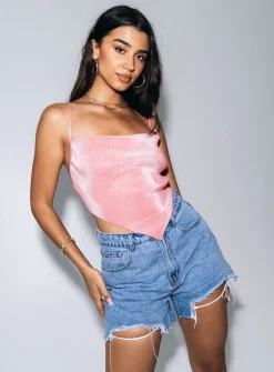 Princess Polly Julia Plisse Top  Pink Store