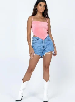 Princess Polly Julia Plisse Top  Pink Store