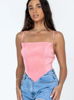 Princess Polly Julia Plisse Top  Pink Store
