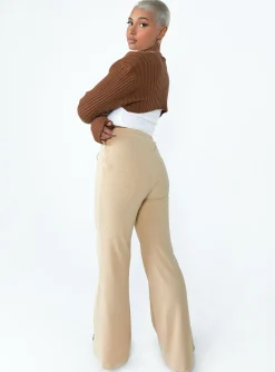 Princess Polly Julian Pants Beige Fashion