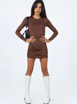 Princess Polly Juliana Mini Dress  Brown Outlet