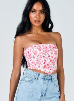 Princess Polly Juliette Bustier White / Pink Best Sale