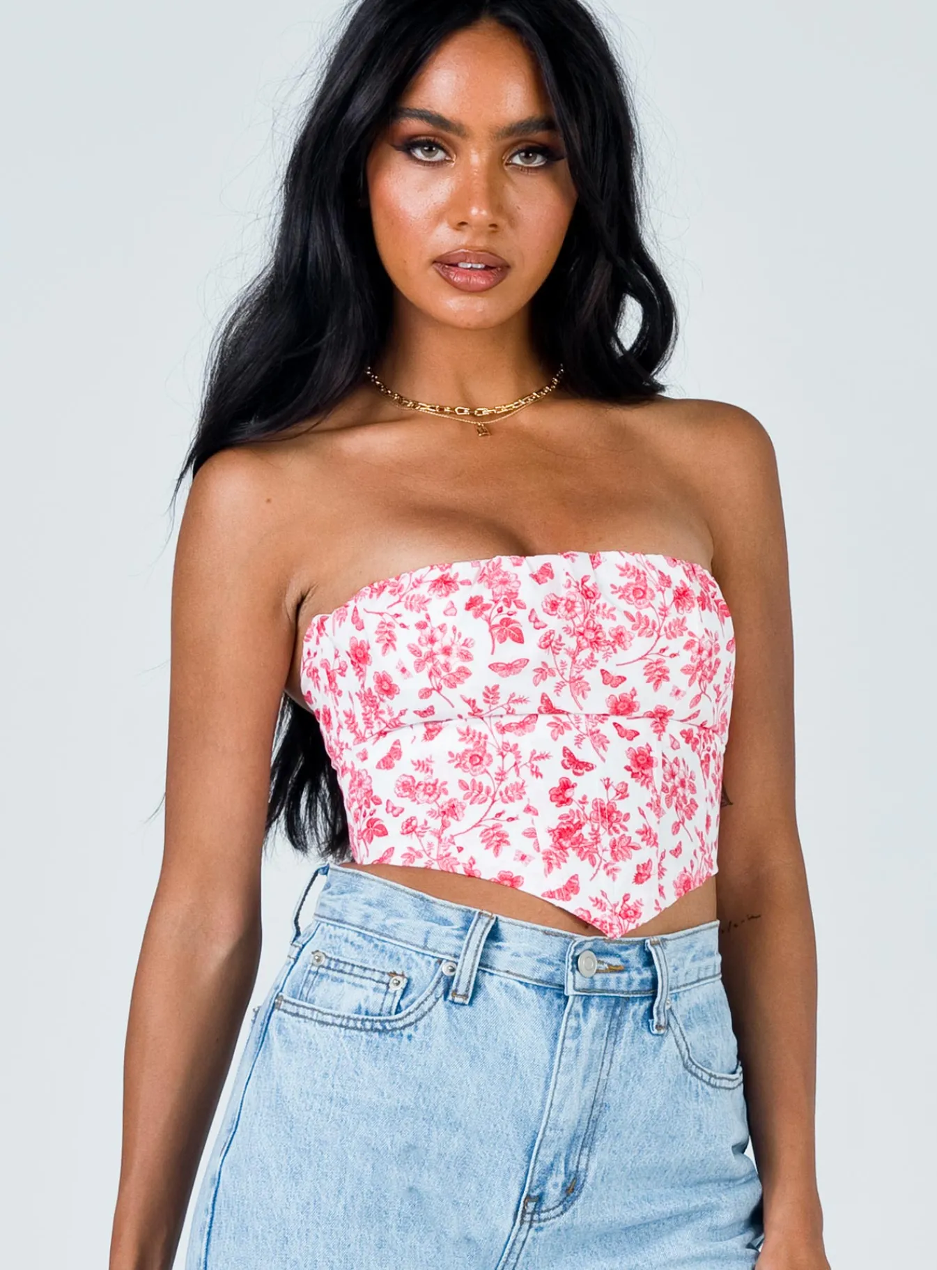 Princess Polly Juliette Bustier White / Pink Best Sale
