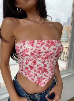 Princess Polly Juliette Bustier White / Pink Best Sale