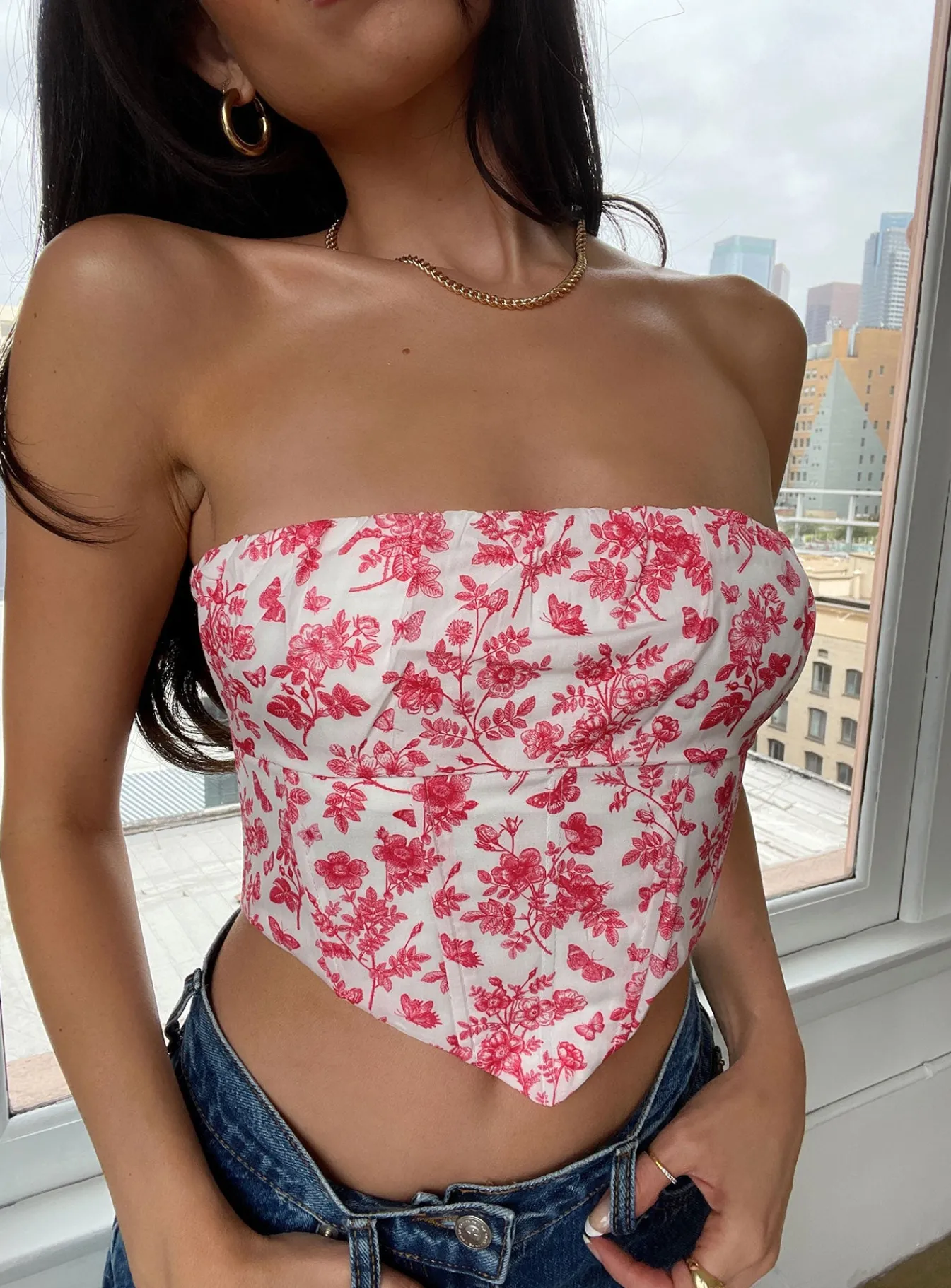 Princess Polly Juliette Bustier White / Pink Best Sale