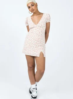 Princess Polly Kacey Mini Dressfloral   White Flash Sale