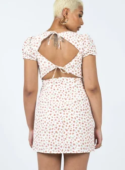 Princess Polly Kacey Mini Dressfloral   White Flash Sale