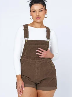 Princess Polly Kacey Overalls  Brown Cheap