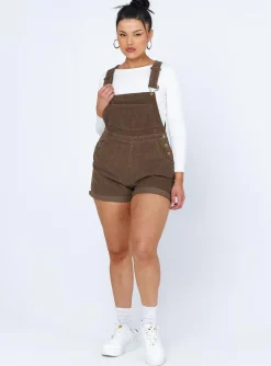 Princess Polly Kacey Overalls  Brown Cheap