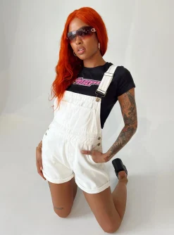 Princess Polly Kacey Overalls  White Cheap