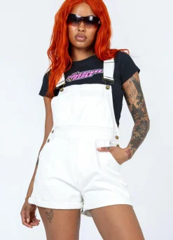 Princess Polly Kacey Overalls  White Cheap