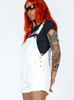 Princess Polly Kacey Overalls  White Cheap
