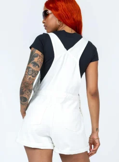 Princess Polly Kacey Overalls  White Cheap