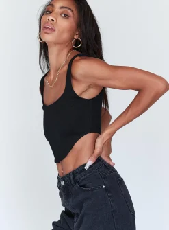 Princess Polly Kaeshia Rib Bustier  Black Best