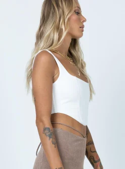 Princess Polly Kaeshia Rib Bustier   White Outlet