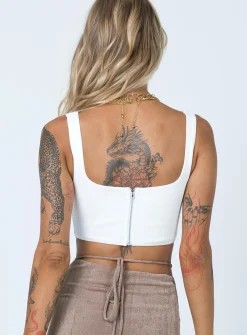 Princess Polly Kaeshia Rib Bustier   White Outlet