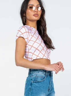 Princess Polly Kaisen Top Check  Multi Clearance