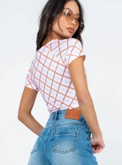Princess Polly Kaisen Top Check  Multi Clearance