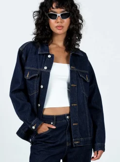 Princess Polly Kaleenajacket   Dark Wash Denim Best Sale