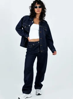 Princess Polly Kaleenajacket   Dark Wash Denim Best Sale