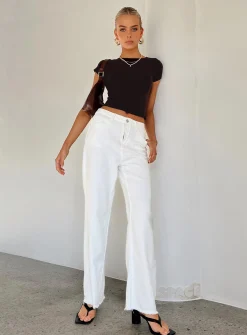 Princess Polly Kalinda Denim Jeans White Hot