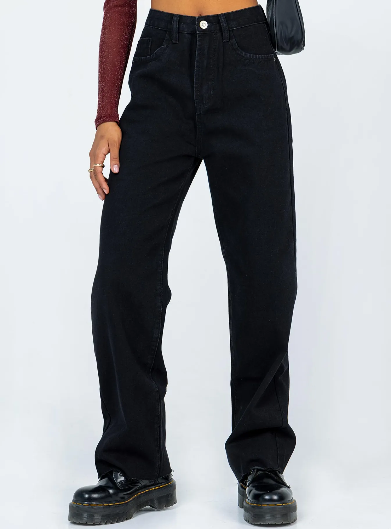 Princess Polly Kalinda Denim Jeans Black Sale